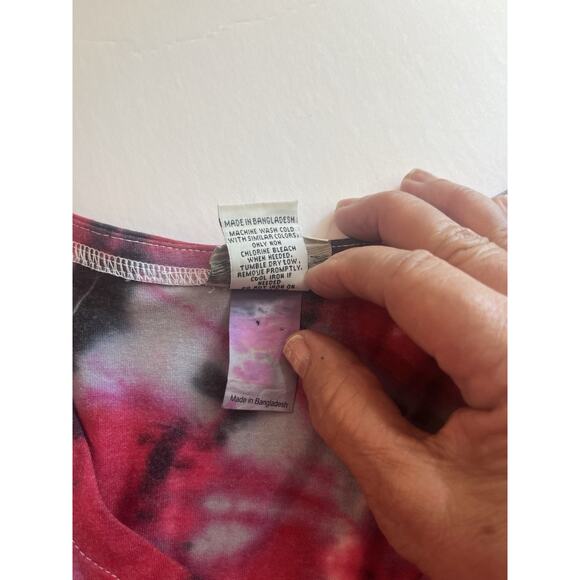 Ohio State Buckeyes Shirt Womens LG Red Tie Dye 3/4 Sleeve w/ Zipper - Picture 13 of 16